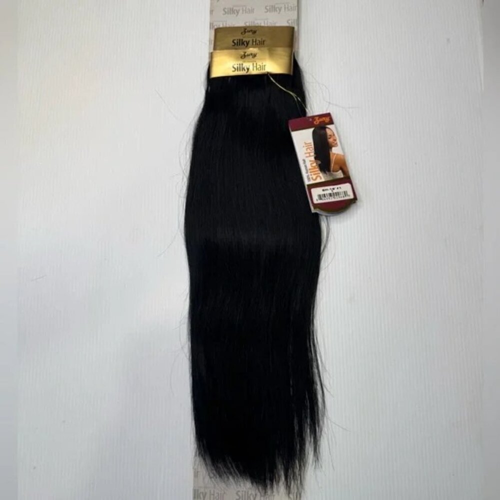 Silky Straight 100% Human Hair Weft – Black Color 1 – 16” – Sew-In Weave Bundle - Picture 3 of 5